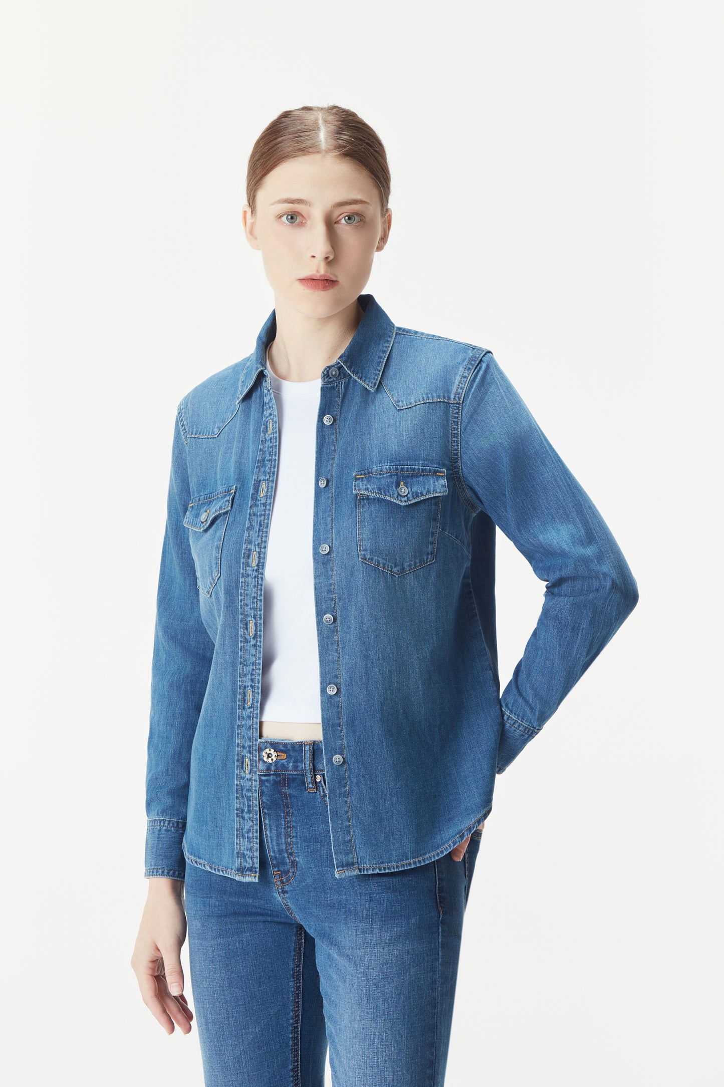 Women's Soft Tencel Denim Shirt | Made to Measure