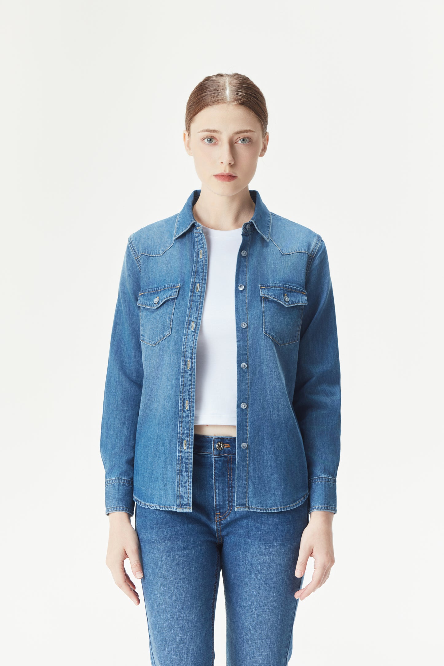 Women's Soft Tencel Denim Shirt | Made to Measure