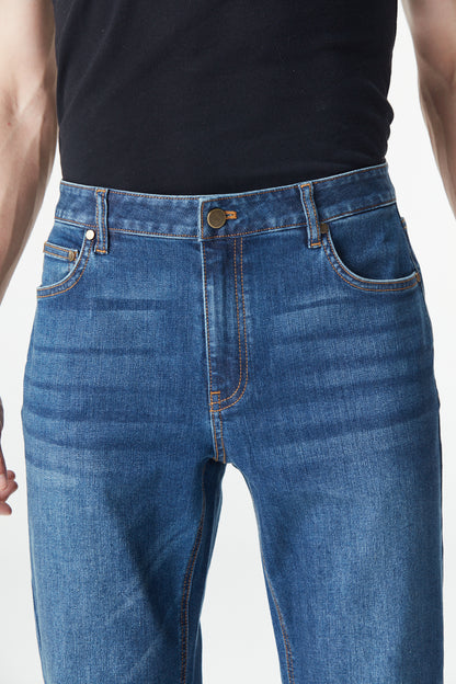 Men's Mid-Blue Fashion Versatile Jeans