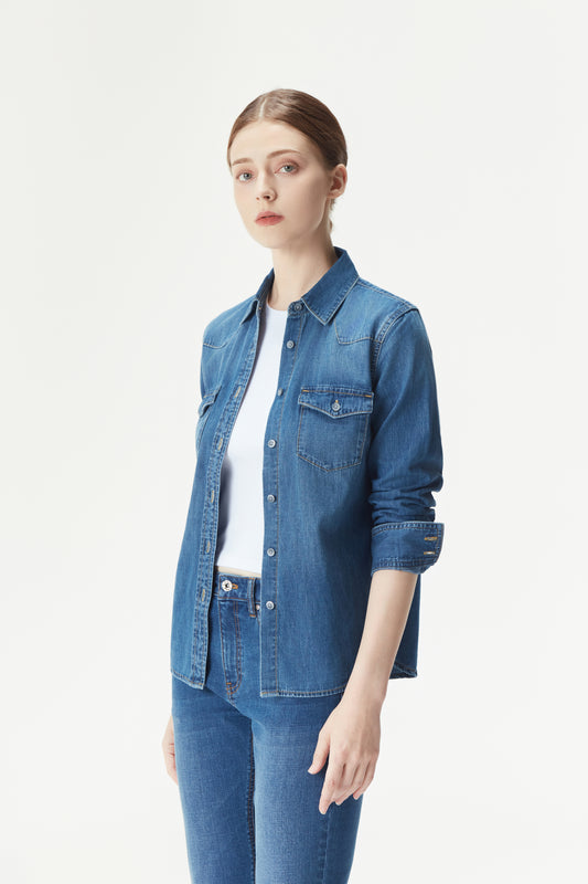 Women's Soft Tencel Denim Shirt | Made to Measure