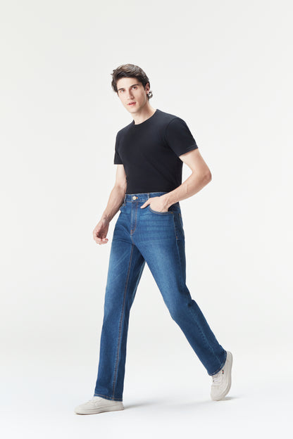 Men's Mid-Blue Fashion Versatile Jeans