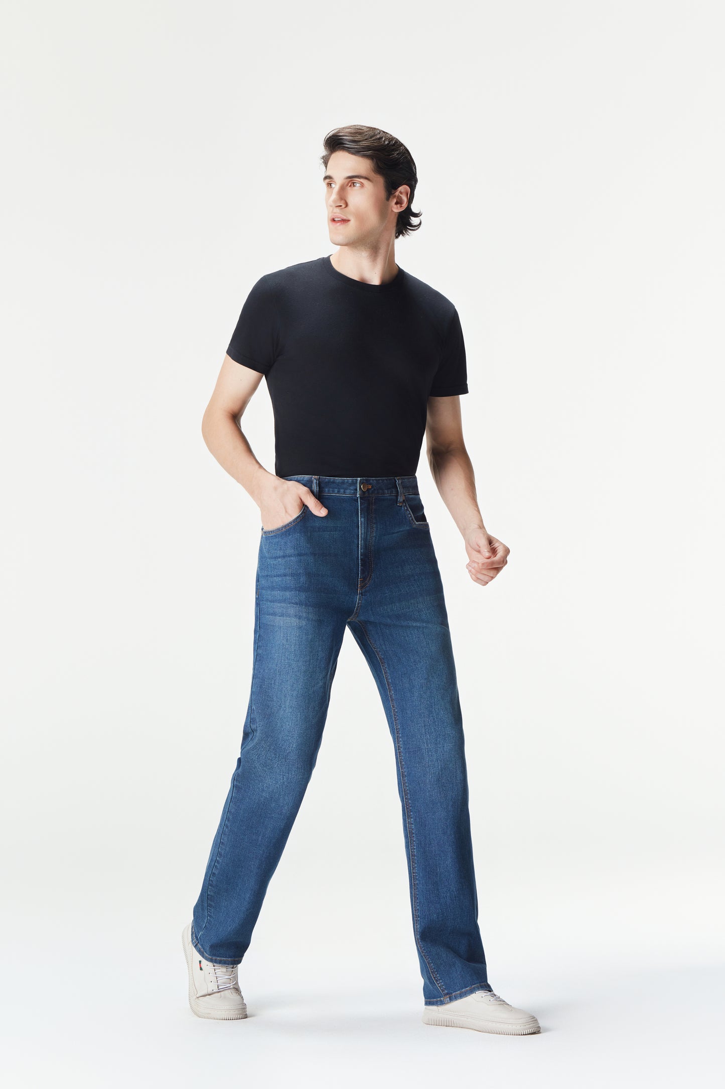 Men's Mid-Blue Fashion Versatile Jeans