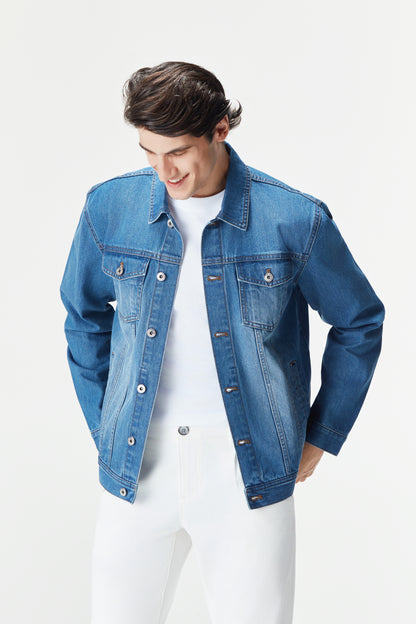 Men's Classic Washed Denim Jacket | Made to Measure