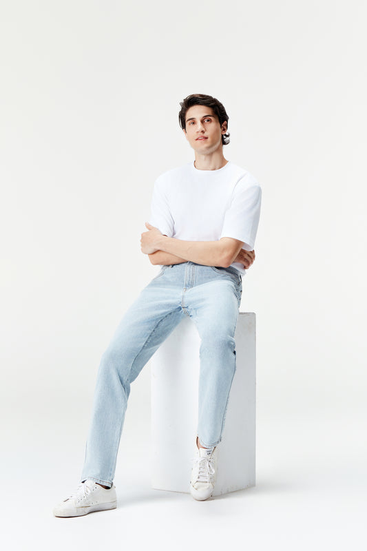 Men's Light Blue Fashion Versatile Jeans  | Made to Measure