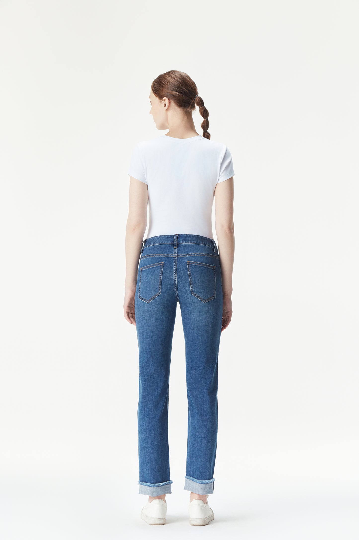 Women's Frayed Hem Slim Straight-Leg Jeans | Made to Measure